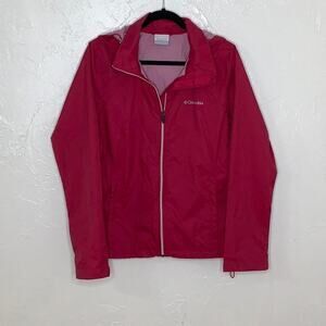 Columbia zip up lightweight princess cut hoodie windbreaker rain jacket SZ M EUC